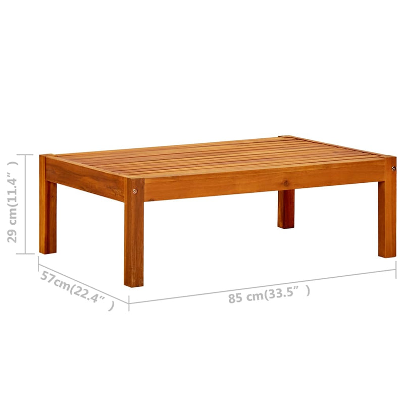 Garden Bench with Table & Footrests Solid Acacia Wood