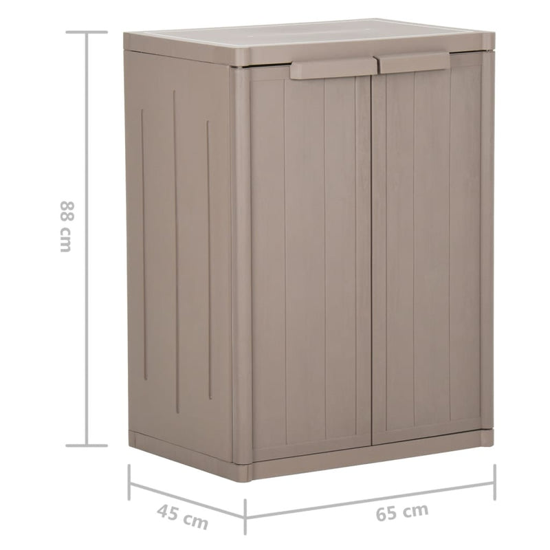Garden Storage Cabinet Brown 65x45x88 cm PP Wood Look