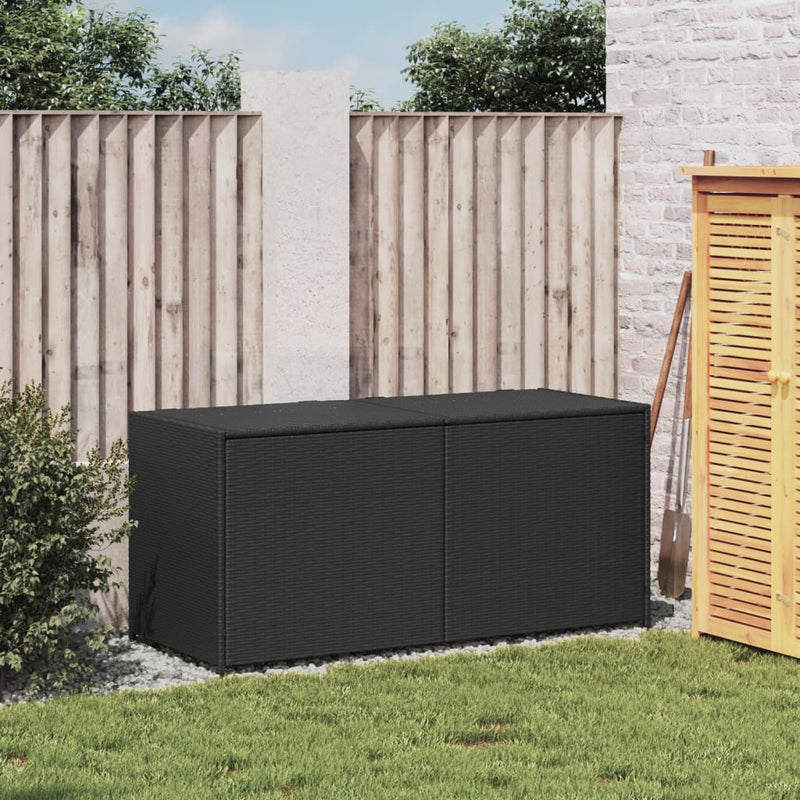 Garden Storage Box Black 283L Poly Rattan
