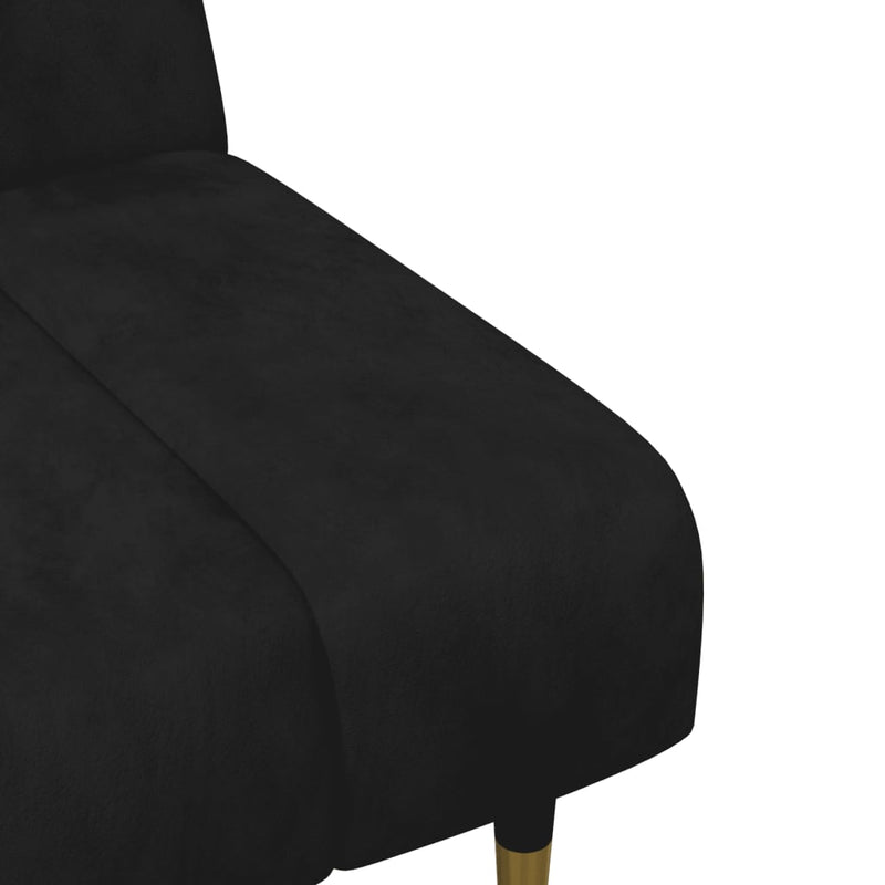 2 Piece Sofa Set Black Velvet