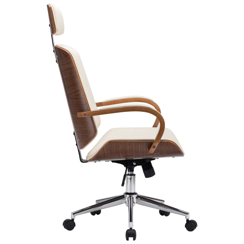 Swivel_Office_Chair_with_Headrest_Cream_Faux_Leather_and_Bentwood_IMAGE_3_EAN:8719883666341