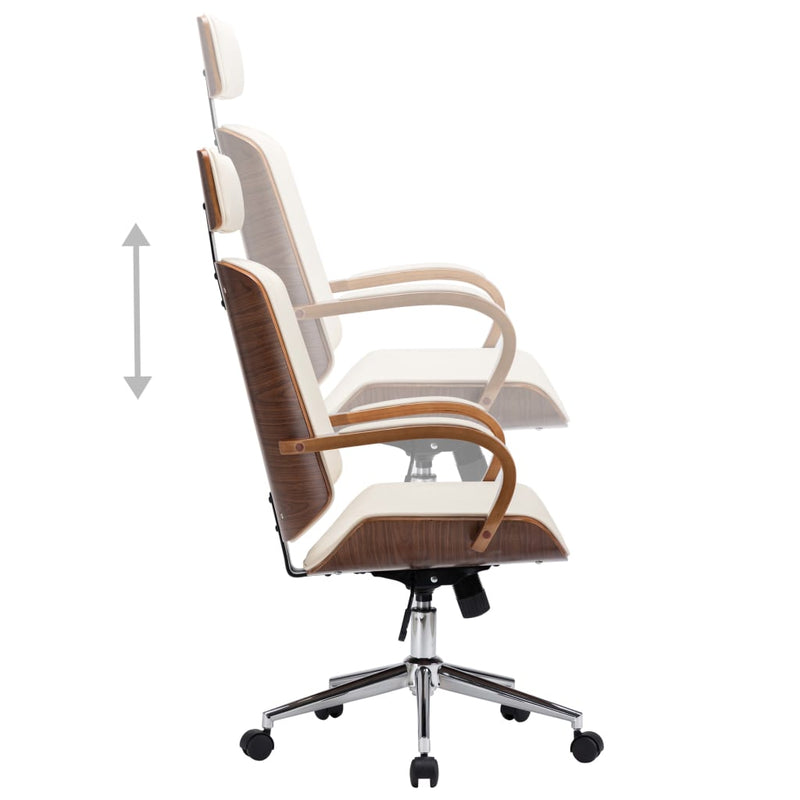 Swivel_Office_Chair_with_Headrest_Cream_Faux_Leather_and_Bentwood_IMAGE_4_EAN:8719883666341