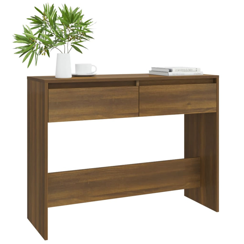 Console Table Brown Oak 100x35x76.5 cm Engineered Wood