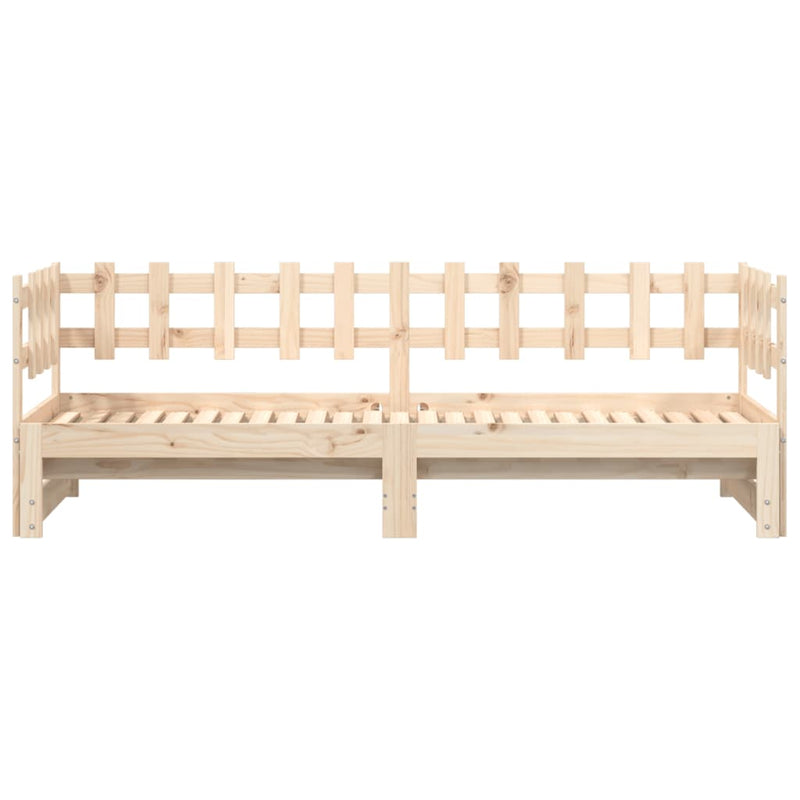 Pull-out Day Bed 2x(92x187) cm Single Size Solid Wood Pine