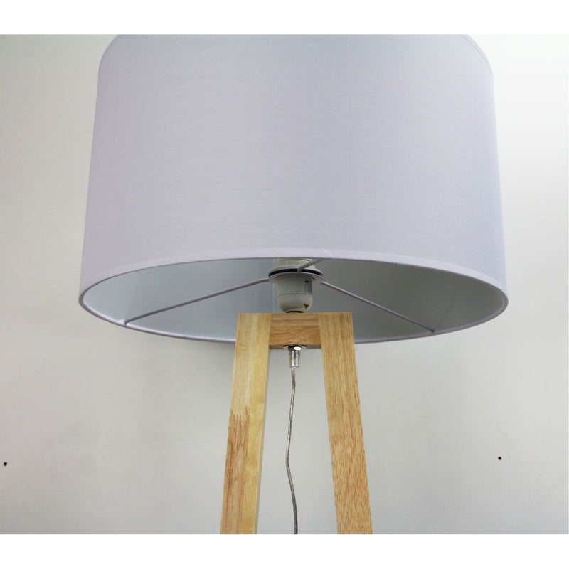 Scandi Floor Lamp with White Cotton Shade Image 2 - uhol_ol93533wh
