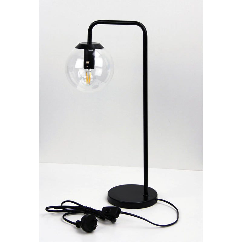 Contemporary Clear Glass Lamp Black Image 3 - uhol_sl98799bk