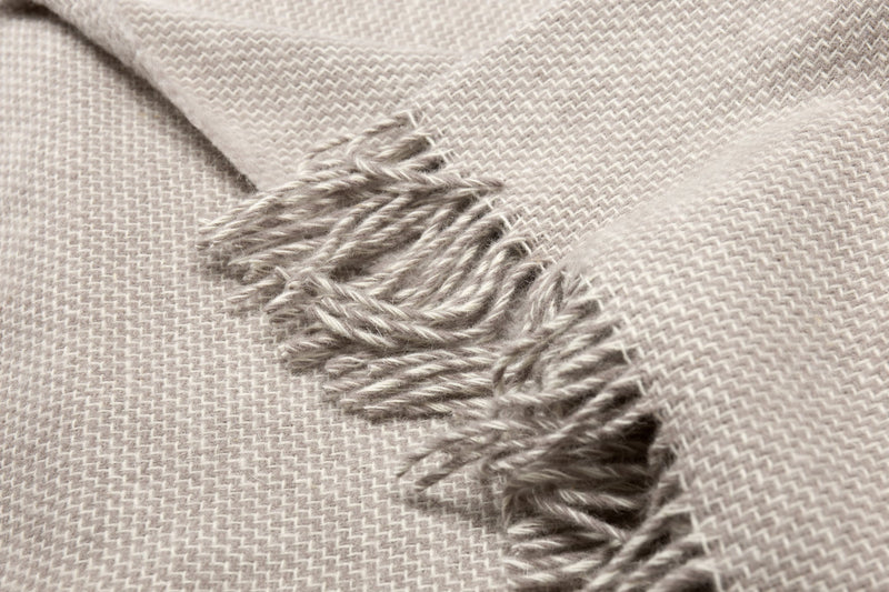 Cambridge Throw Blanket 100% NZ Wool Light Grey Silver 200x140