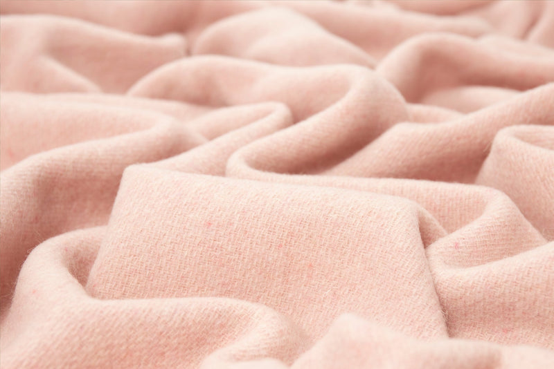 Sussex Throw Blanket Merino Wool Blend Blush Pink 200x140