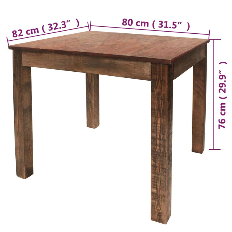 Dining Table Solid Reclaimed Wood 82x80x76 cm