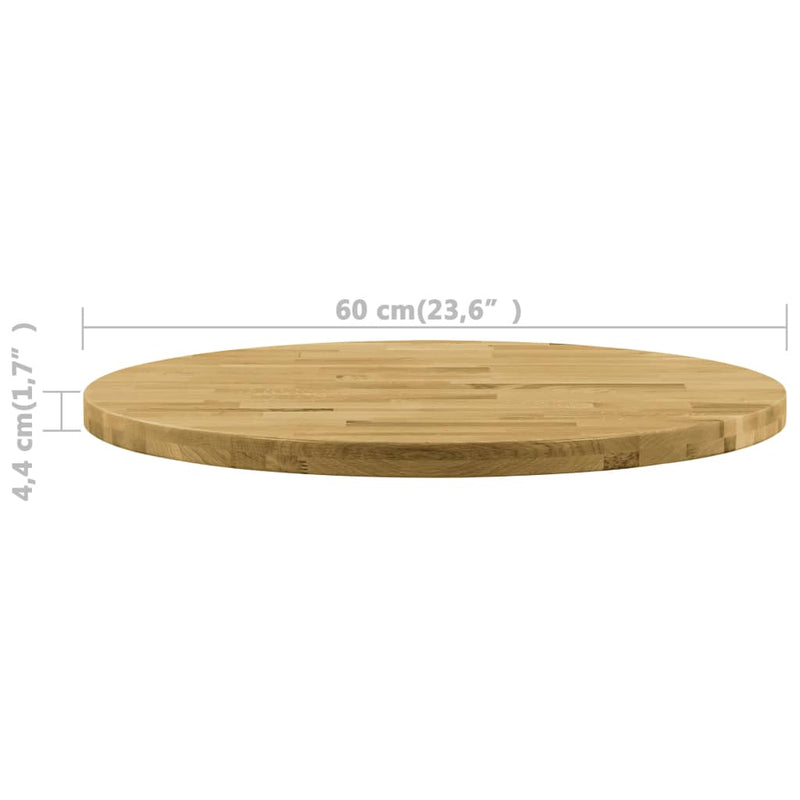 Table Top Solid Oak Wood Round 44 mm 600 mm