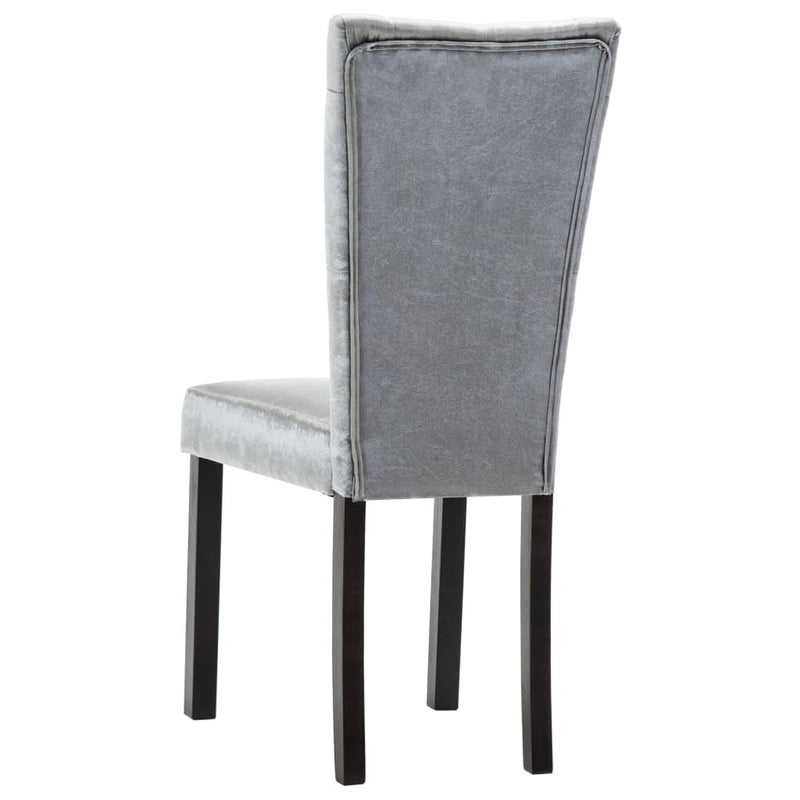 Dining Chairs 2 pcs Silver Velvet