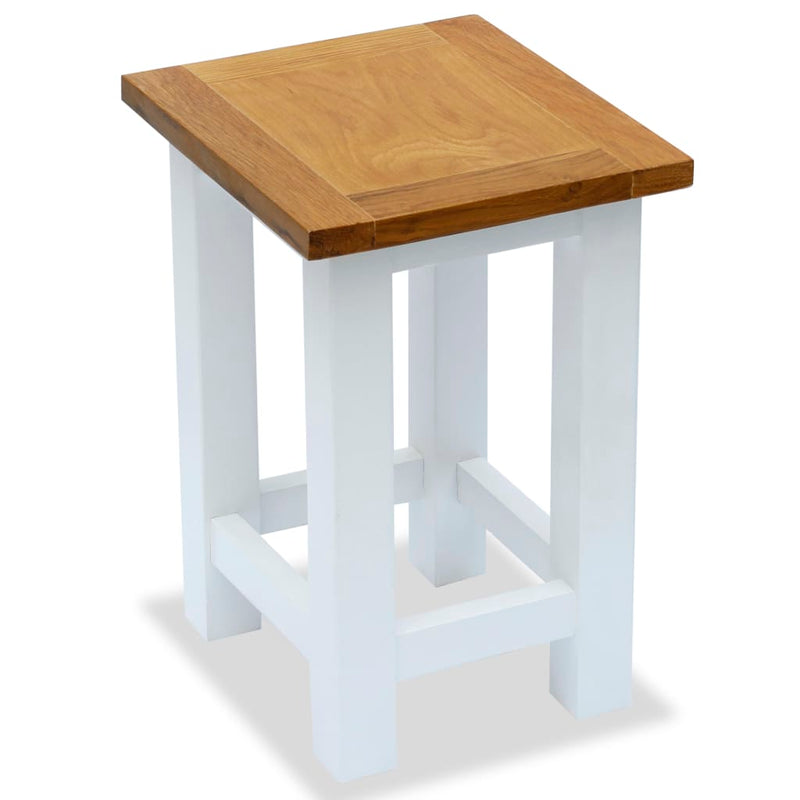 End Table 27x24x37 cm Solid Oak Wood