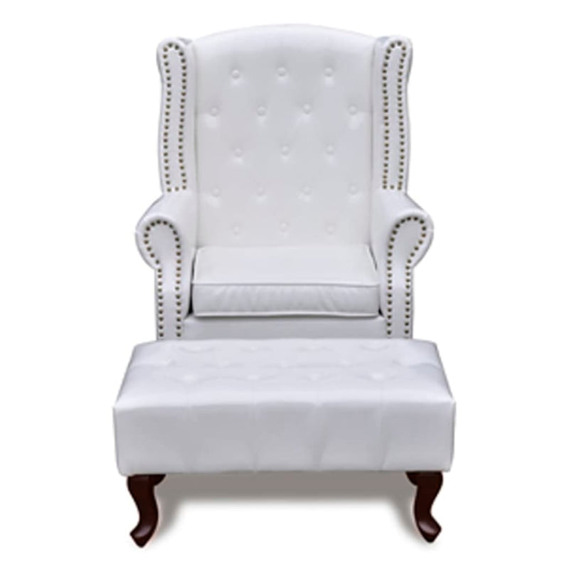 Armchair with Ottoman White