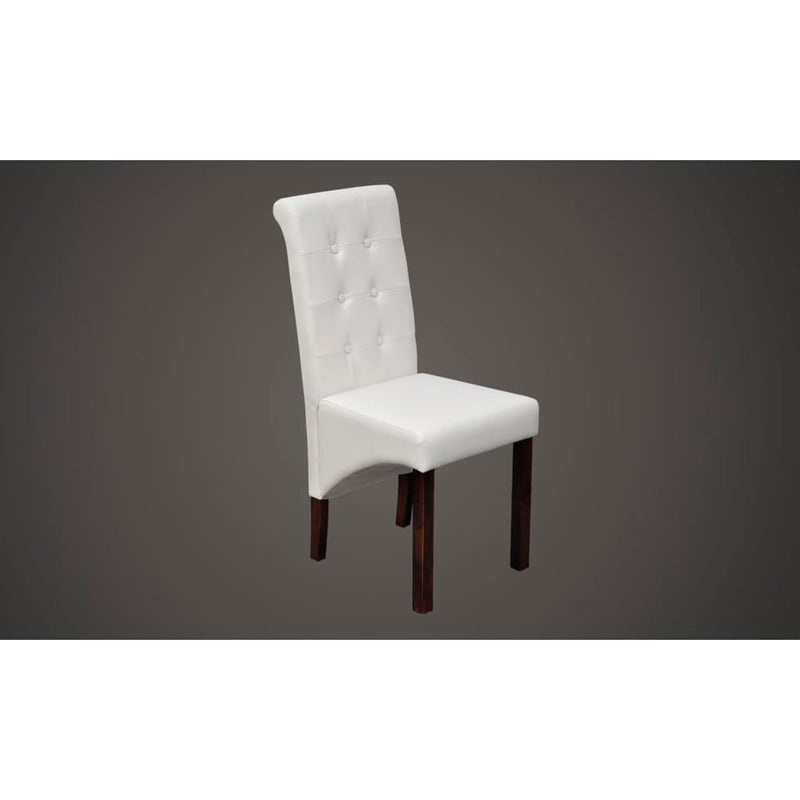 Dining Chairs 4 pcs White Faux Leather