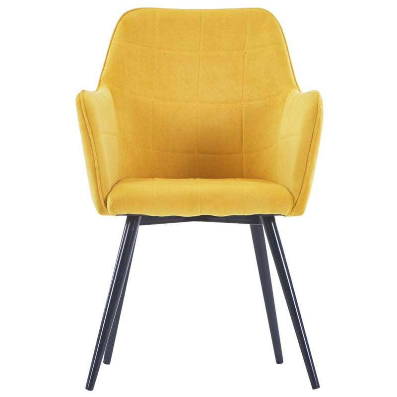 Dining Chairs 2 pcs Yellow Velvet