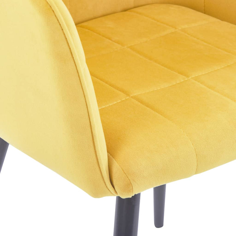 Dining Chairs 2 pcs Yellow Velvet