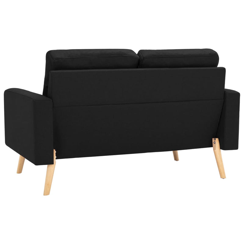 2-Seater Sofa Black Fabric