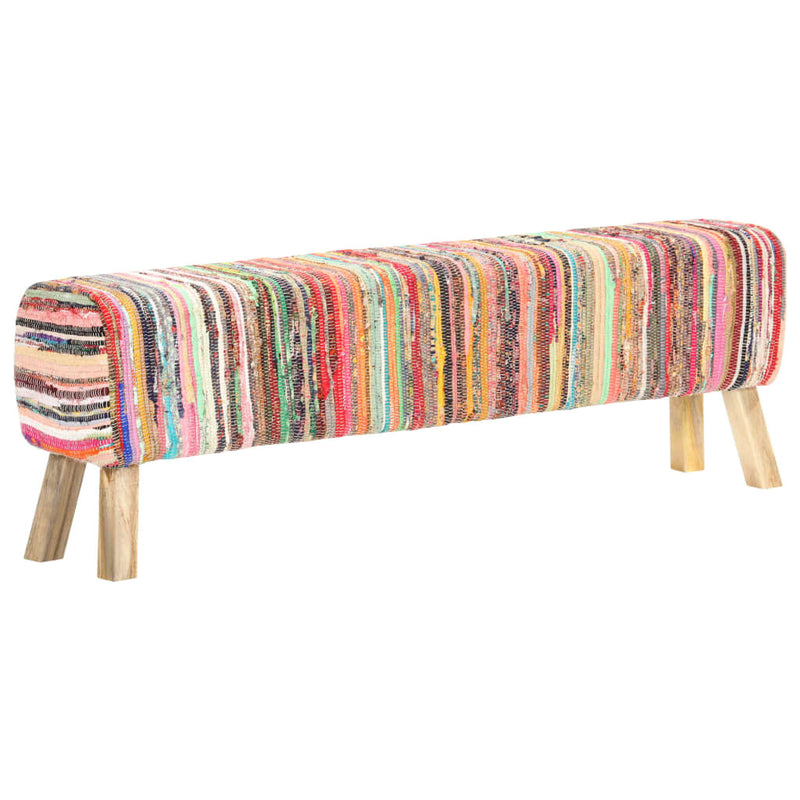 Bench 160 cm Multicolour Chindi Fabric