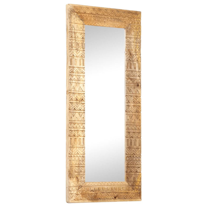 Hand-Carved Mirror 110x50x2.5 cm Solid Mango Wood