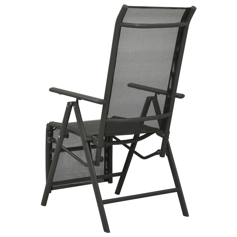 Reclining Garden Chairs 2pcs Textilene and Aluminium Black