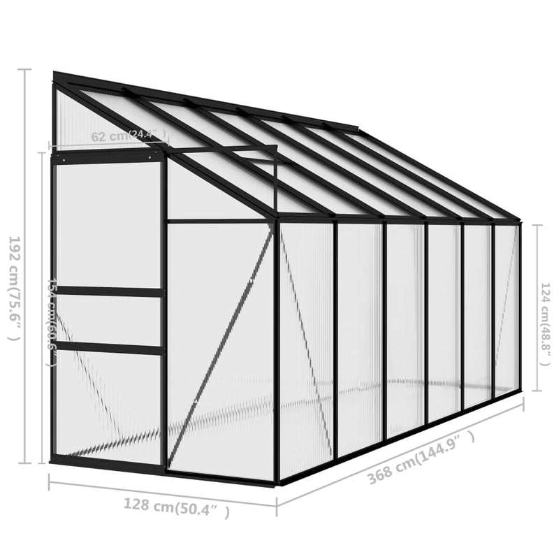 Greenhouse Anthracite Aluminium 7.44 m³