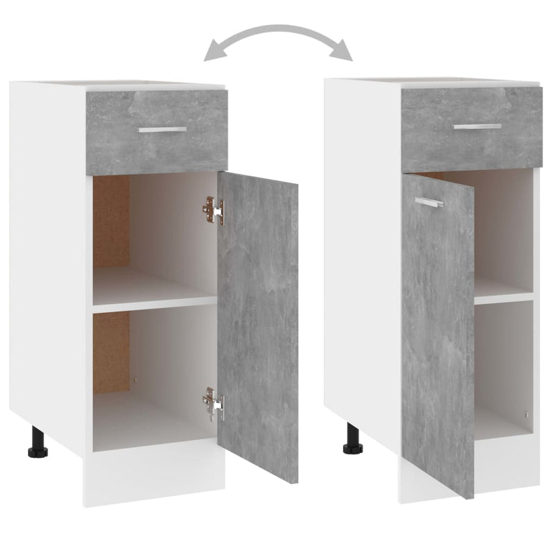 Drawer Bottom Cabinet Concrete Grey 30x46x81.5 cm Engineered Wood