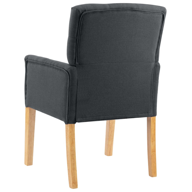 Dining Chairs with Armrests 2 pcs Grey Fabric
