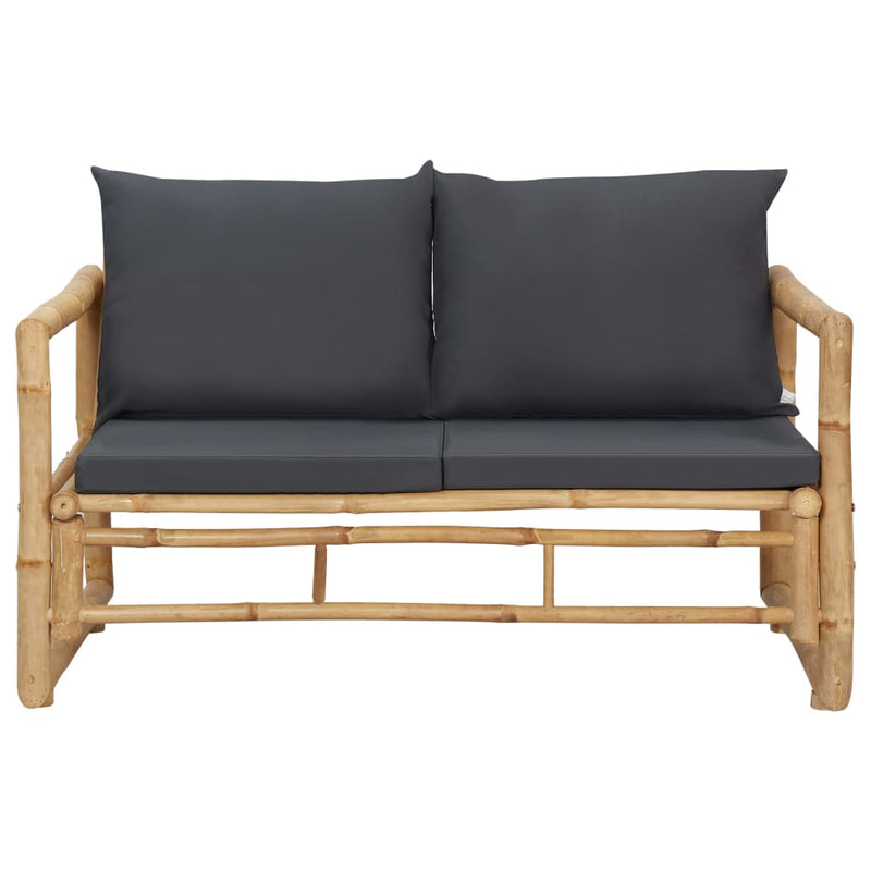 4 Piece Garden Lounge Set with Cushions Bamboo