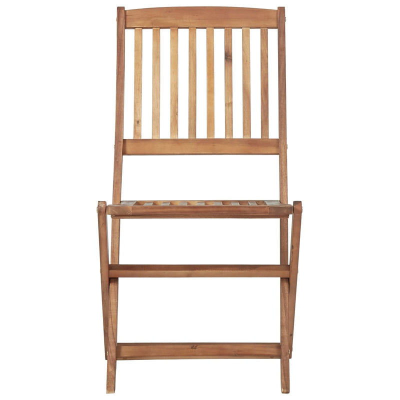 Folding Garden Chairs 2 pcs with Cushions Solid Wood Acacia