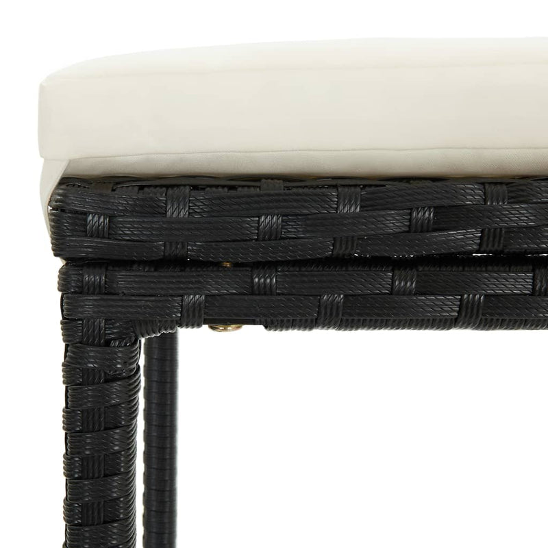 5 Piece Garden Bar Set with Cushions Black