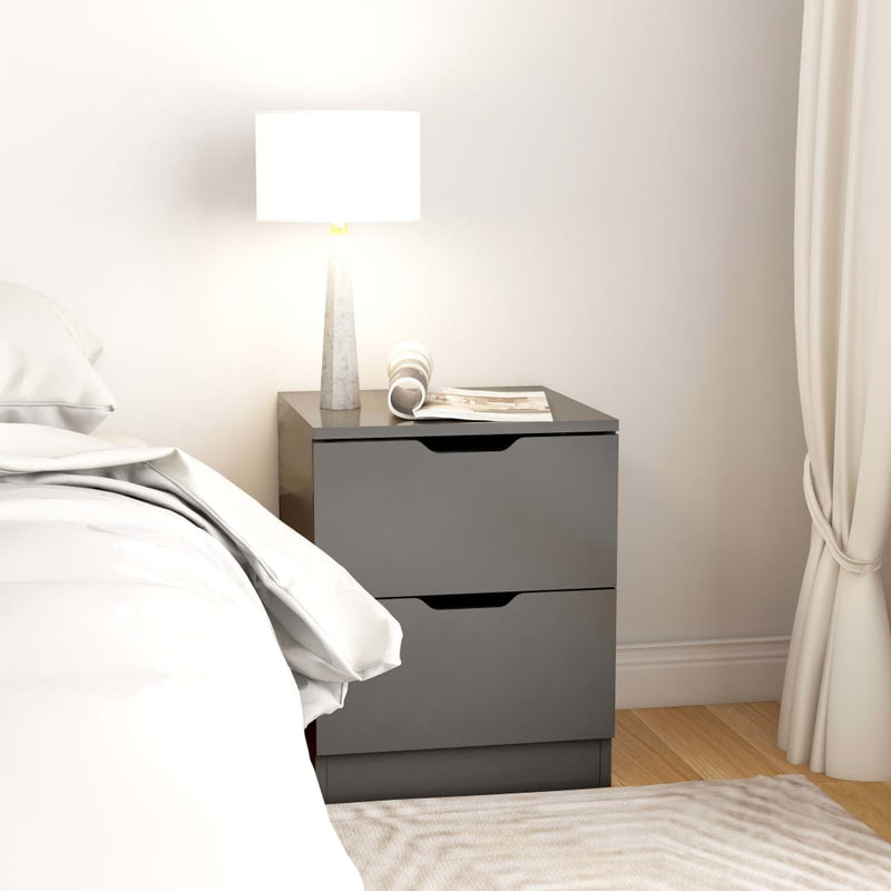 Bedside Cabinets 2 pcs Grey 40x40x50 cm Engineered Wood