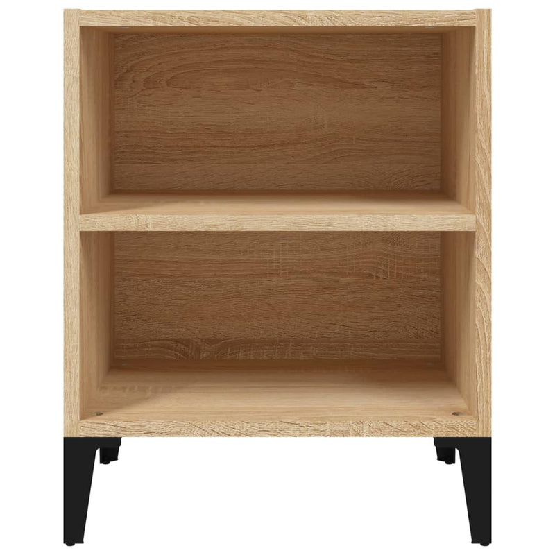 Bed Cabinets with Metal Legs 2 pcs Sonoma Oak 40x30x50 cm