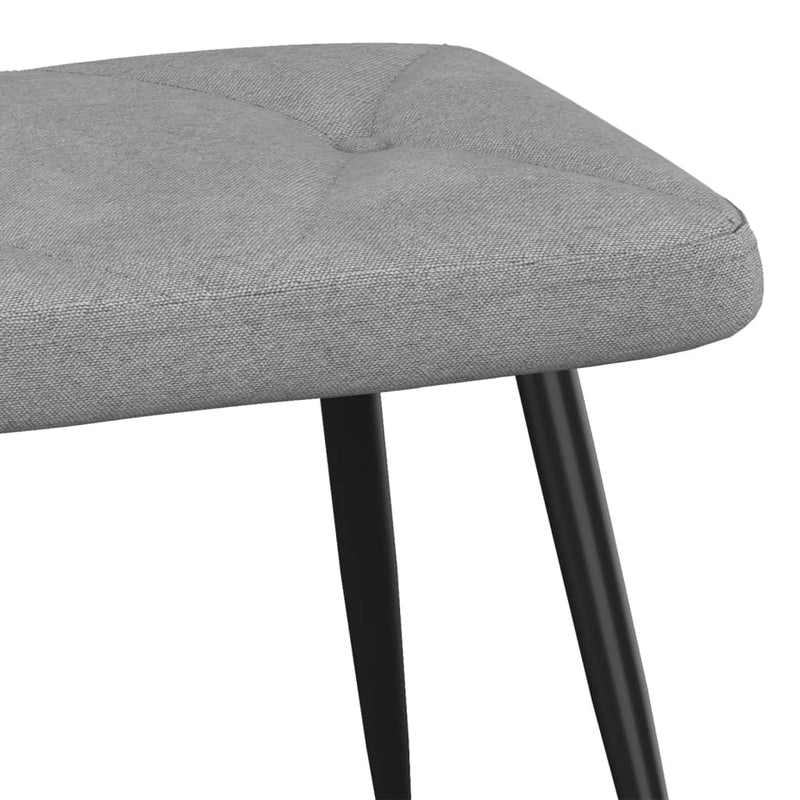 Relaxing Chair with a Stool Light Grey Fabric