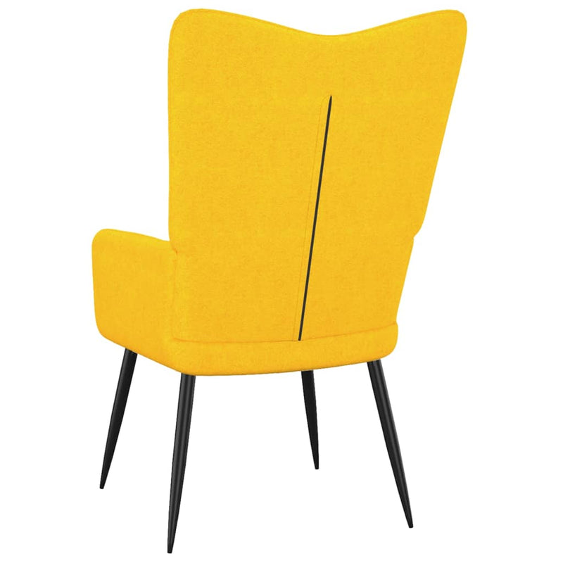 Relaxing Chair with a Stool Mustard Yellow Fabric