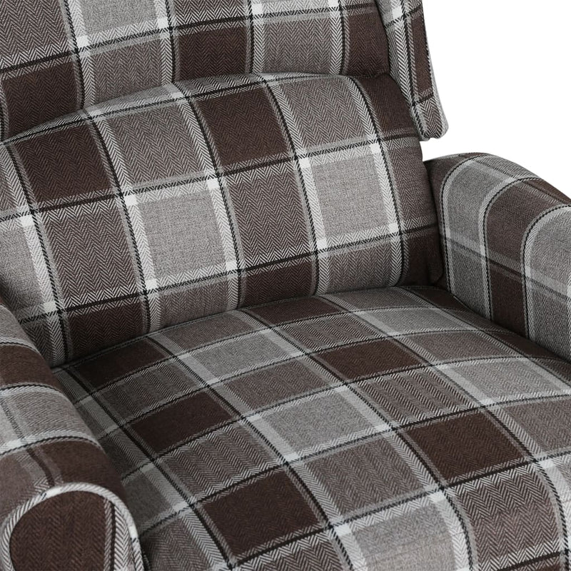 Massage Reclining Chair Brown Fabric