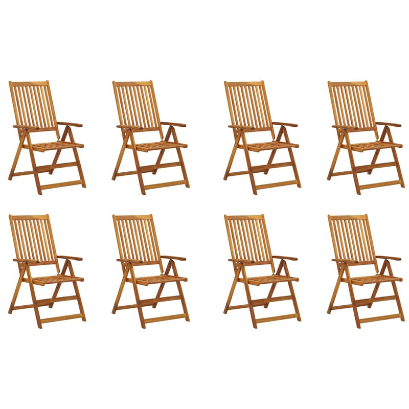 Folding Garden Chairs 8 pcs Solid Wood Acacia