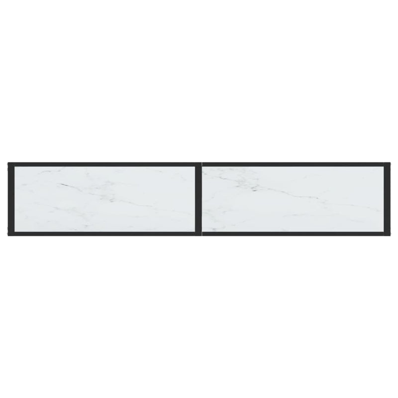 Console Table White Marble 180x35x75.5cm Tempered Glass