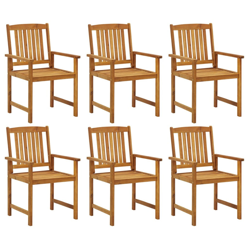 Garden Chairs with Cushions 6 pcs Solid Wood Acacia