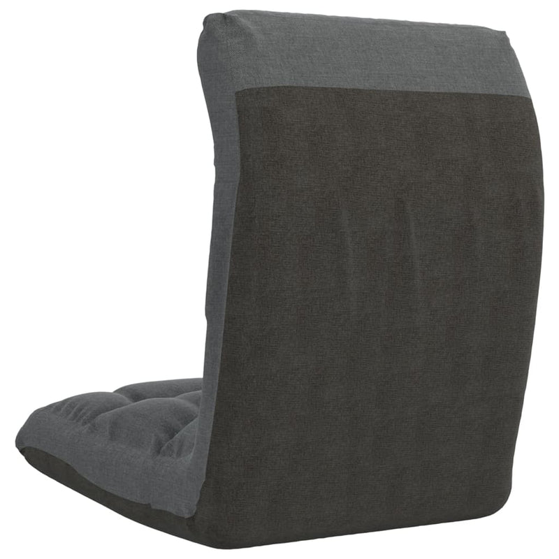 Folding Floor Chair Light Grey Fabric