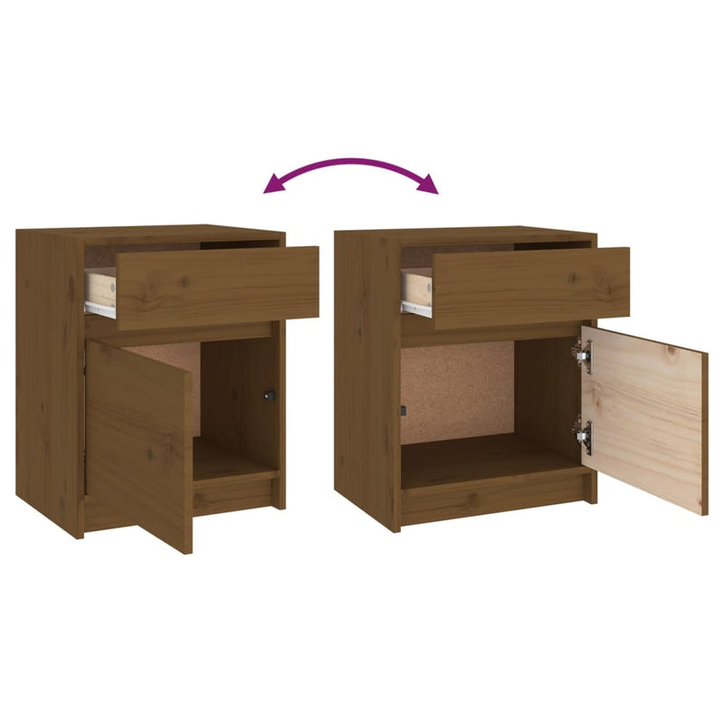 Bedside Cabinets 2 pcs Honey Brown 40x31x50 cm Solid Pinewood