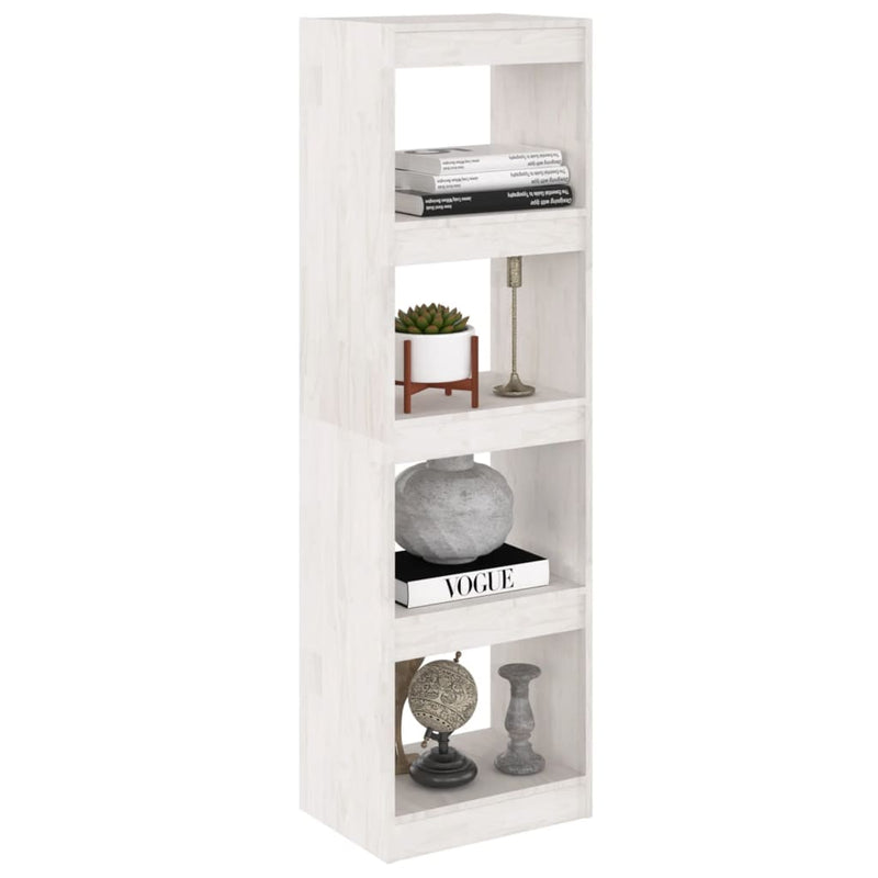 Book Cabinet Room Divider White 40x30x135.5 cm Pinewood