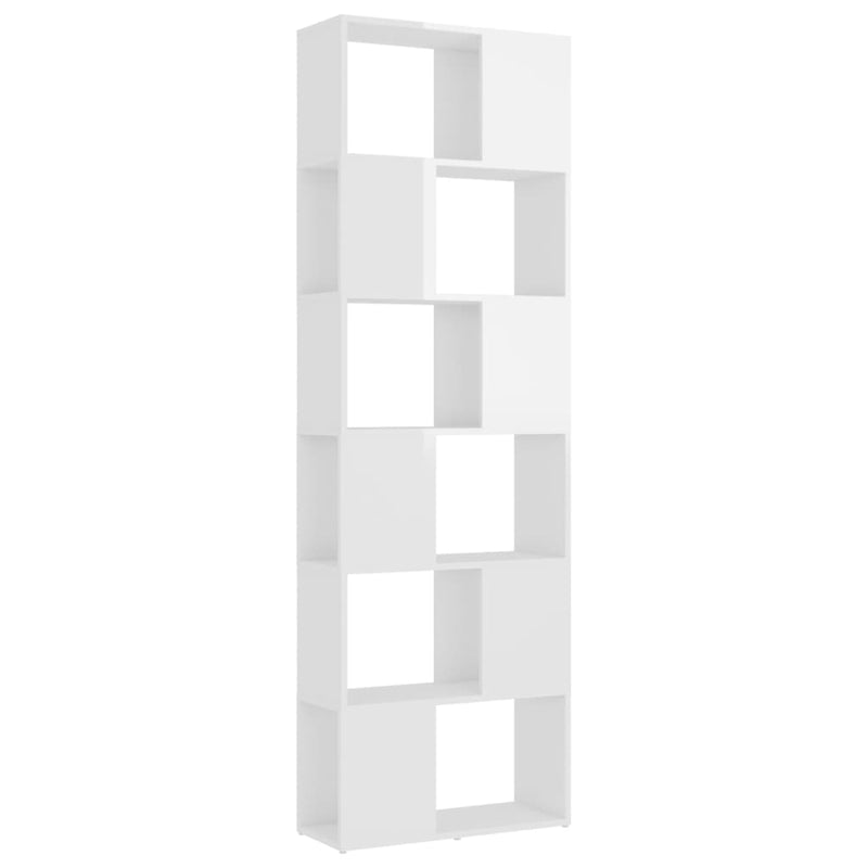 Book Cabinet Room Divider High Gloss White 60x24x186 cm