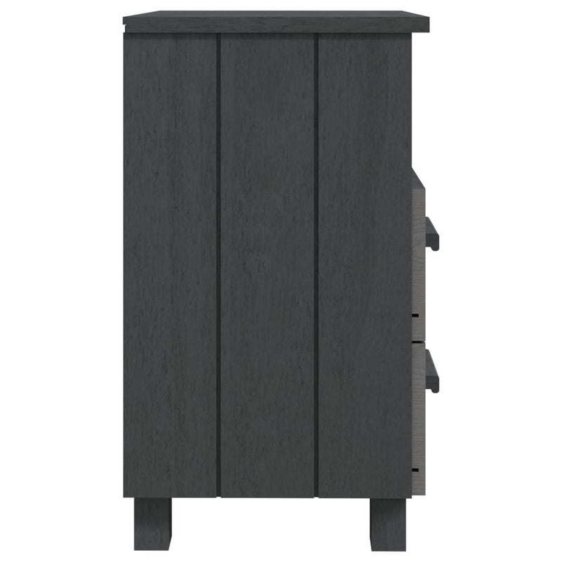 Bedside Cabinets"HAMAR"2 pcs Dark Grey 40x35x62 cm Solid Wood