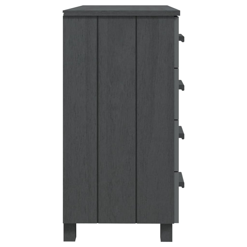 Sideboard "HAMAR" Dark Grey 79x40x80 cm Solid Wood Pine