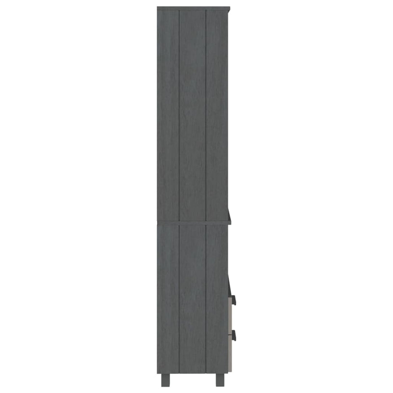 Highboard "HAMAR" Dark Grey 60x35x180 cm Solid Wood Pine