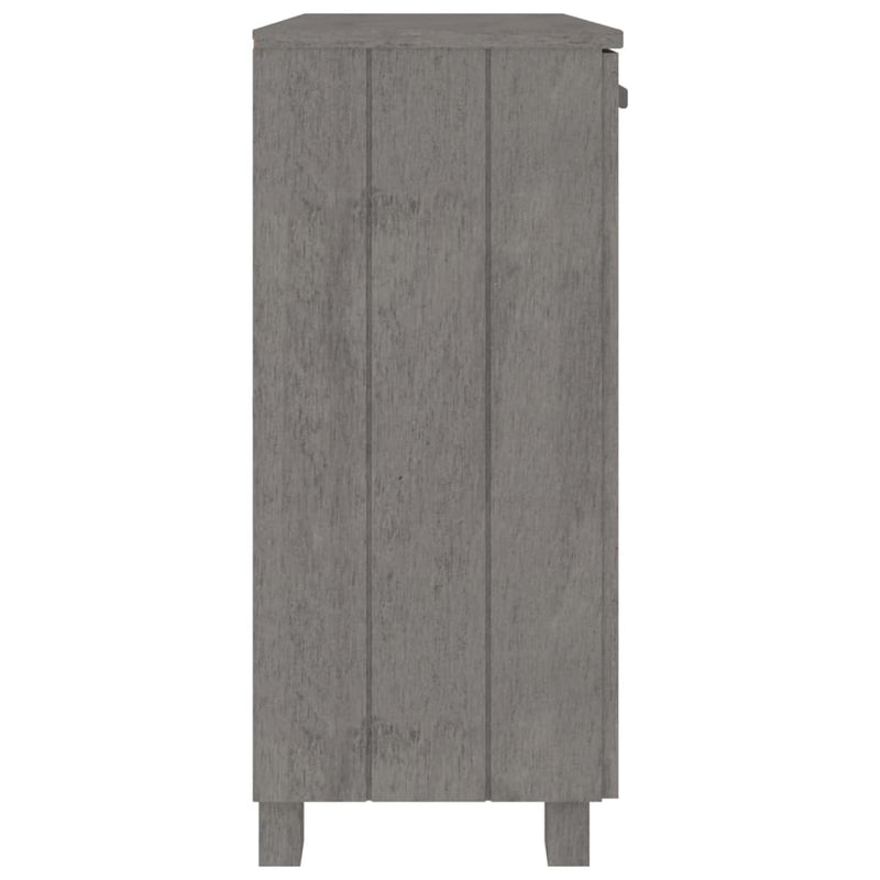 Sideboard "HAMAR" Light Grey 85x35x80 cm Solid Wood Pine