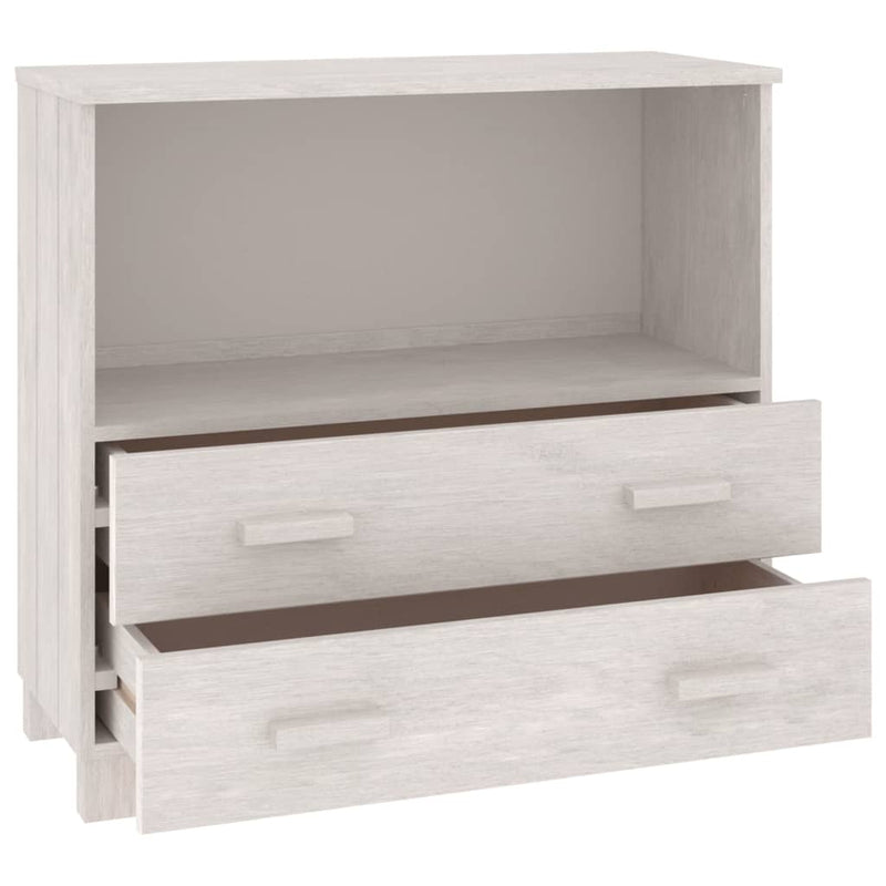 Sideboard "HAMAR" White 85x35x80 cm Solid Wood Pine