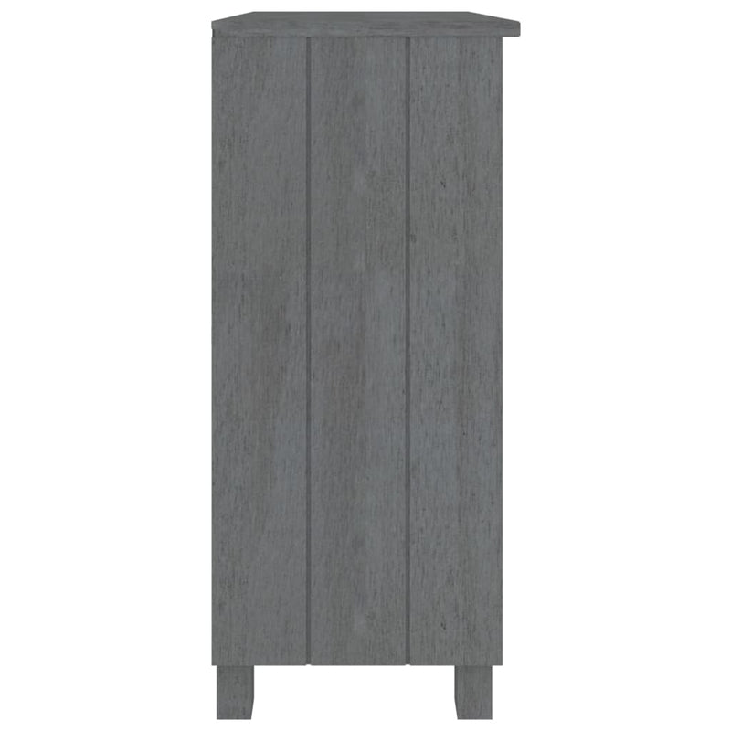 Sideboard "HAMAR" Dark Grey 85x35x80 cm Solid Wood Pine