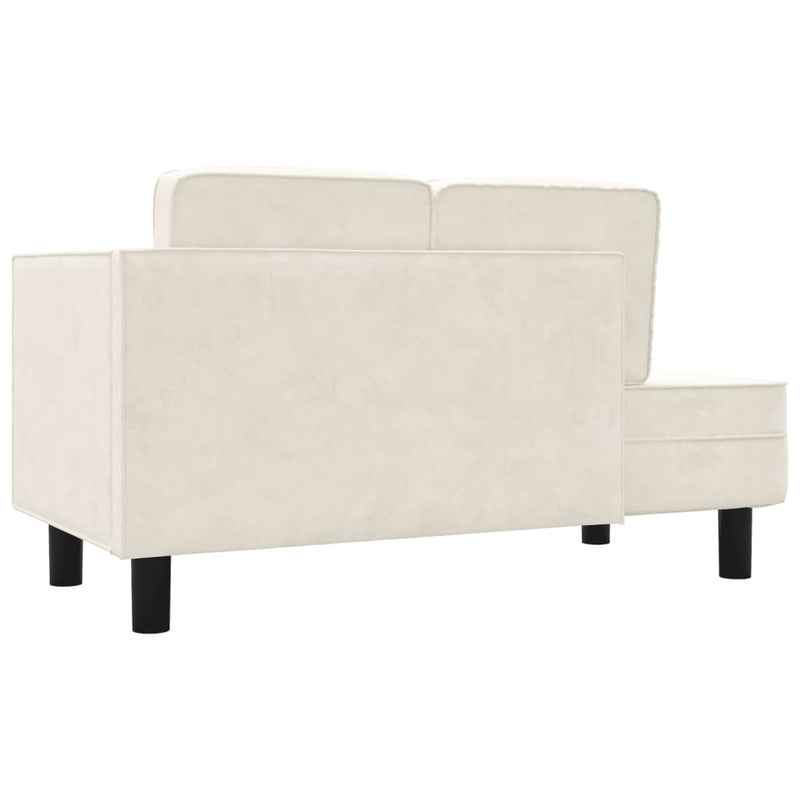 Chaise Lounge with Cushions and Bolster Cream Velvet