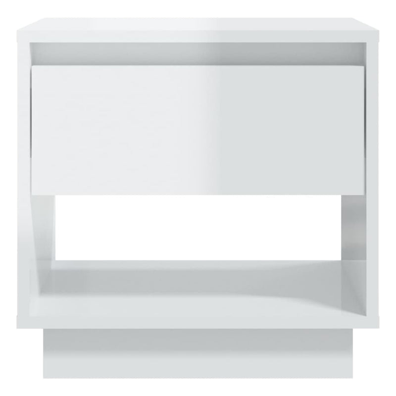 Bedside Cabinets 2 pcs High Gloss White 45x34x44 cm Engineered Wood